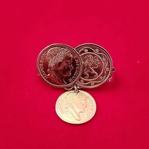 Sarah Coventry Vintage Silver Plated Napoleon Coin Scarf Clip